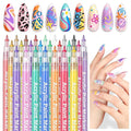 SAVILAND Nail Art Pens Set: 24 Colors Spring Summer 3D 0.7MM Quick Dry Nail Polish Pens for Nail Art Design Acrylic Paint Makers Drawing Point Liner Pen Dotting Tools Brush Home Salon DIY