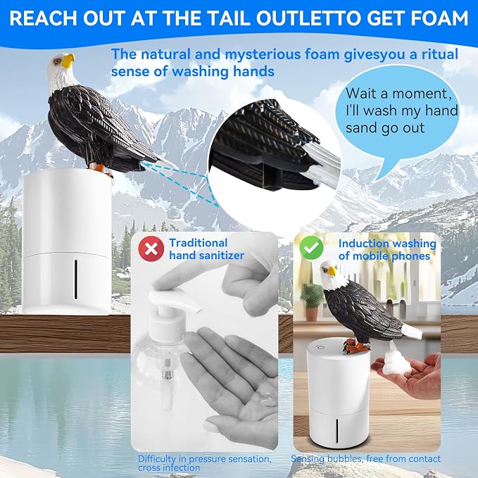Bald Eagle Automatic Foam Soap Dispenser for Bathroom Kitchen