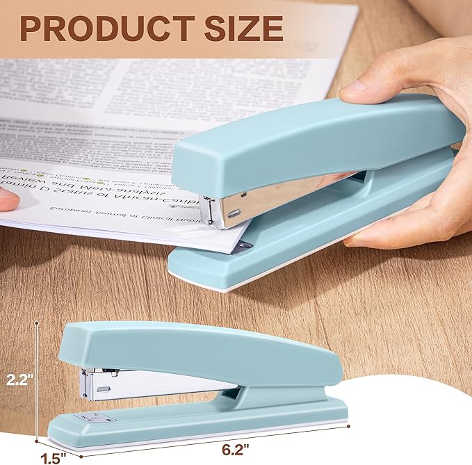 Deli Stapler, 12 Pack Staplers with 12000 Staples and 12 Staple Removers, Staplers for Desk, 25 Sheet Capacity, Blue