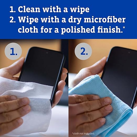 CloroxPro Clorox Screen+ Sanitizing Wipes, Disinfecting Wipes for Electronics, Gentle on Phones, Tablets, LCD Screens, Laptops and Sensitive Surfaces, Citrus Blend Scent, 1 Canister, 75 Wipes