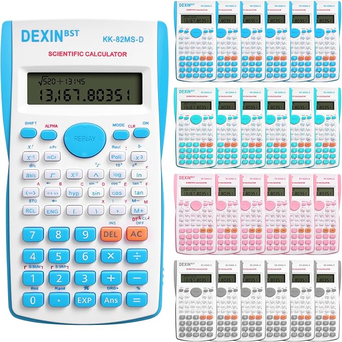 24 Pack Scientific Calculators with 2 Line Display Multi Function Engineering Calculator Ideal for Students Engineers Teachers Construction Finance Office Use School Business(Color)