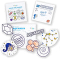 A Brighter Year Color The Cosmos Aquarius Gift Bundle - Adult Mini Coloring Book (3" x 3" - 50 Pages), Post It Notes (50-3” x 3”), Stickers - Stress & Anxiety Relief - Mindfulness, Gift, Travel