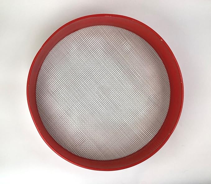 Tredoni 33cm/13" Couscous Sieve Strainer Industrial Size - Plastic Sieve Sifter, Stainless Steel 3mm Mesh, Multicolor