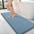 OLANLY Memory Foam Bathroom Runner Rug 47x17, Absorbent Long Mat, Airy Blue | Soft Quick Dry Bath Mat Rugs, Non-Slip, Machine Washable Mat for Bathroom Floor, Tub and Shower, Home Decor Accessories