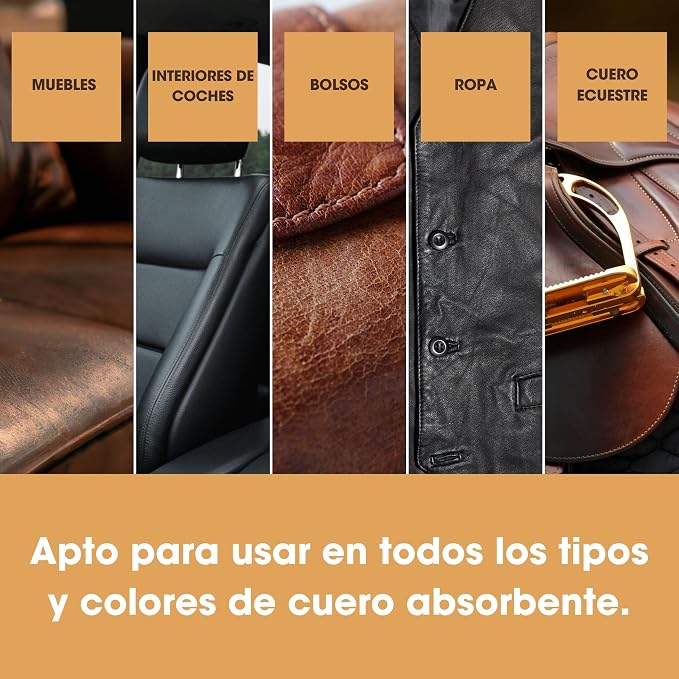 Furniture Clinic Leather Easy Restoration Kit | with Leather Recoloring Balm, Cleaner, Sponge, and Cloth | Leather Repair Kit for Scratched and Faded Furniture (Camel)
