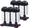 Havawish 2 Pack Water Bottle Cleaning Brush with Suction Base, 3 Head Bristle Bar Glass Washer for Sink, Cup Washer Brush Cleaner for Bar Beer Cup, Wine Glass(7.3 x 3.7 x 7.5)
