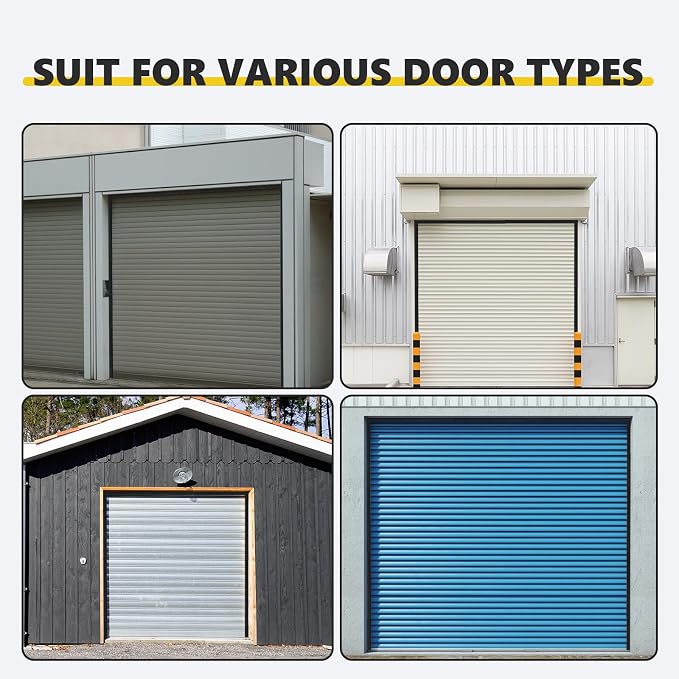 DoubleFill 12 x 12 ft Garage Door Brush Seal Kit, 3 Inch Roll up Door Seal with Aluminum Track, Heavy Duty Nylon Brush for Commercial Doors, Warehouse Barn, Energy Saving, Pest Proof, Black
