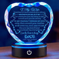 Gifts for Wife, with Colorful LED Base, I Love You Gift for Her from Husband, Best Wife Anniversary Birthday Gift Ideas, Motivational Desk Decor, Encouragement, Appreciation Gifts for Women