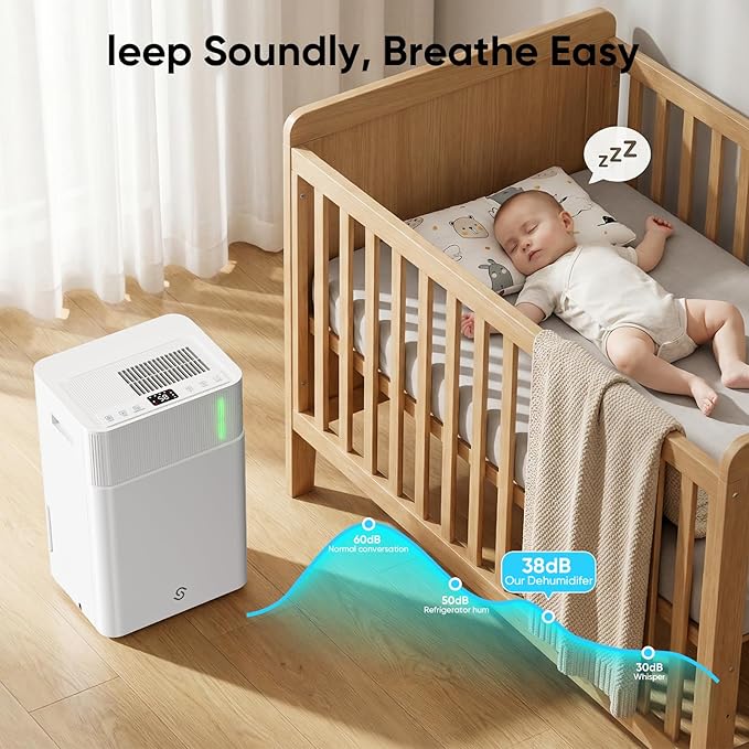 HUMILABS 50 Pints Dehumidifier for Home, 4500 Sq. Ft Dehumidifier for Basement with Drain Hose, Smart APP Control, Ultra Quiet, Auto Defrost and 24HR Timer, for Bedroom, Garage, RV and Large Room