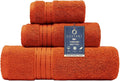 COZYART Luxury Bath Towel Set 3 PCS, Burnt Orange 100% Turkish Cotton | OEKO-Tex 100 Certified Zero Twist Ring Spun, Soft Absorbent Quick Dry, Plush Fluffy, Breathable Hotel Quality for Daily Use