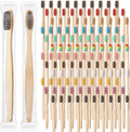 Sieral 240 Pcs Bamboo Toothbrushes Bulk, Soft Bristle Bamboo Toothbrush, Individually Wrapped for Adults Travel Family Hotel Party, 7 Inch 12 Color