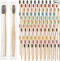 Sieral 120 Pcs Bamboo Toothbrushes Bulk, Soft Bristle Bamboo Toothbrush, Individually Wrapped for Adults Travel Family Hotel Party, 7 Inch 12 Color
