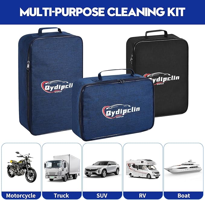 Qydipclin 35Pcs Car Detailing Kit, Car Detailing Brush Set, Car Wash Cleaning Kit, Car Detailing Brushes, Professional Car Care Kit for Interior Exterior Wheels, Blue