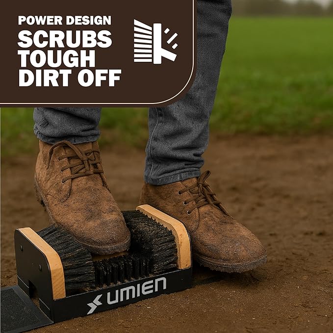 Umien™ 2 Pack Boot Scraper Outdoor Shoe Brush with Flaps - Heavy-Duty Shoe Cleaner and Boot Scrubber for Mud, Dirt, and Snow - Durable Weather-Resistant Outdoor Shoe Cleaning Tool