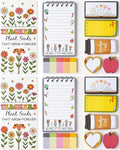 Xqumoi 2 Pack Retro Wildflowers Teachers Sticky Notes Set - Teacher Plant Seeds Self-Stick Note Pads Appreciation Notepads Writing Memo Pad Page Marker Back to School Office Supplies Thank You Gift