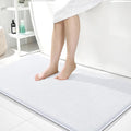 OLANLY Memory Foam Bathroom Runner Rugs 44x24, Absorbent Long Mat, White | Soft Quick Dry Bath Mat Rugs, Non-Slip, Machine Washable Mat for Bathroom Floor, Tub and Shower, Home Decor Accessories