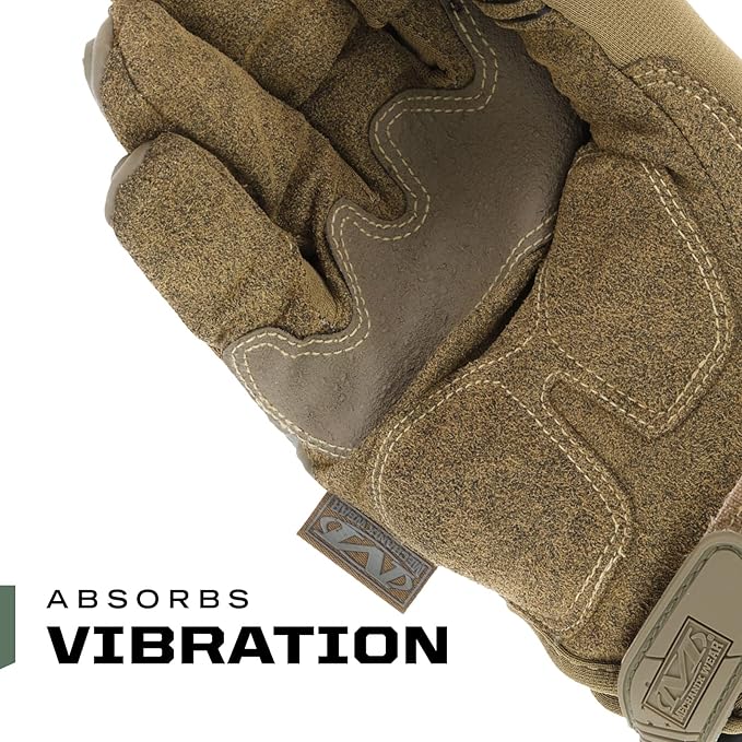 Mechanix Wear: M-Pact Tactical Gloves with Secure Fit, Touchscreen Capable Safety Gloves for Men, Work Gloves with Impact Protection and Vibration Absorption (Brown, Small)