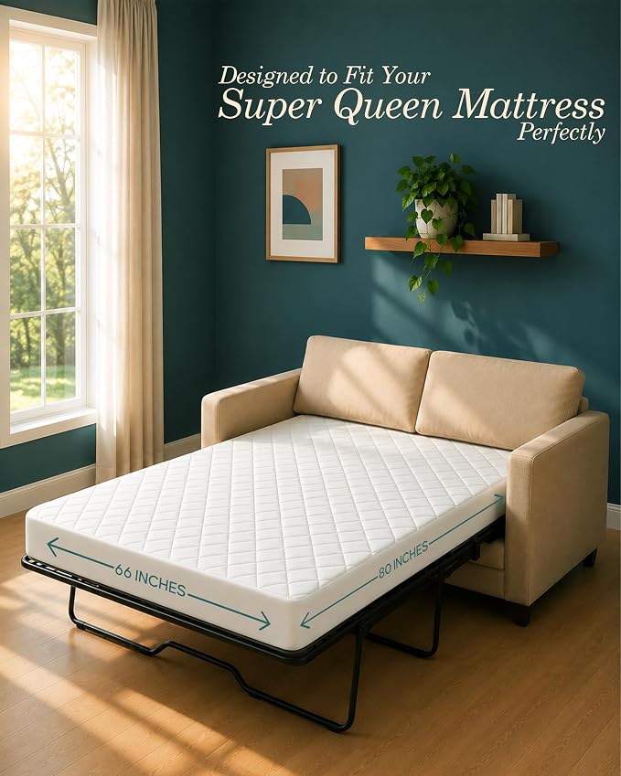 Quilted Fitted Mattress Pad, Super Queen Mattress Protector Topper with Deep Pocket Stretches up to 16 Inches, Machine Washable Mattress Cover by Utopia Bedding (White)