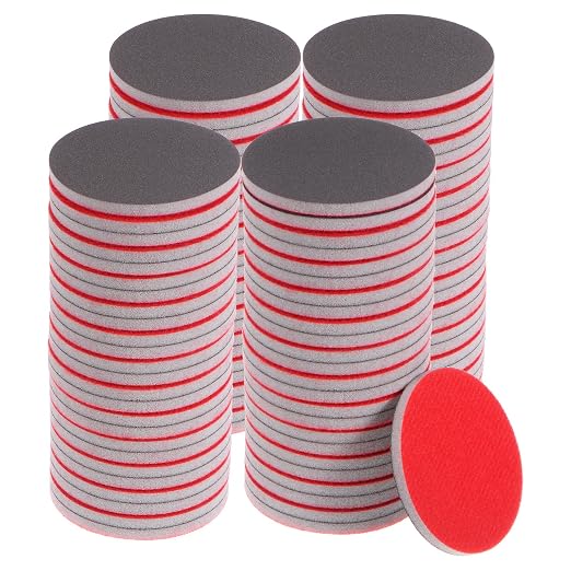 uxcell 100pcs 1500 Grit Sanding Sponge 3 Inch Hook and Loop Sponge Sanding Disc Wet/Dry for Car Wood Drywall Metal