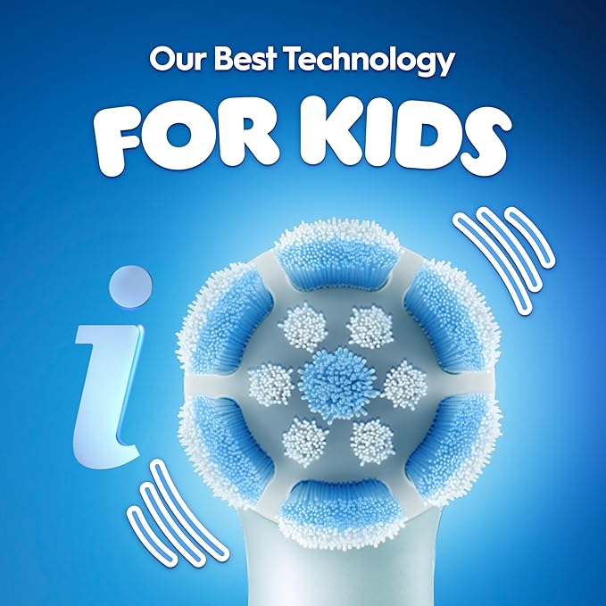 Oral-B iO Kids Limited Rechargeable Electric Powered Toothbrush, Stitch - Automatic Pressure Sensor - 3 Cleaning Settings - Music Timer - 28 Day Battery Life - Travel Case