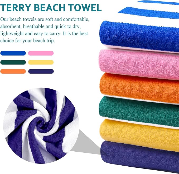 4 Packs Extra Large Bath Towels Striped Beach Towel Set Bathroom Sheets Bulk Oversized XL Big Fluffy Absorbent Microfiber Soft Blanket Turkish Hotel Shower Pool Hot Tub Toallas Baño Grandes Blue Navy