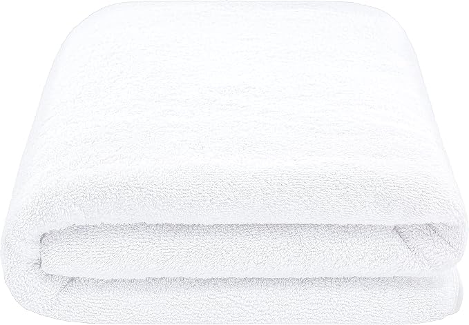 Cotton Paradise 100% Cotton Turkish Towel, Soft Absorbent Quick Dry, 40x80 Oversized Bath Sheet Towel, Snow White