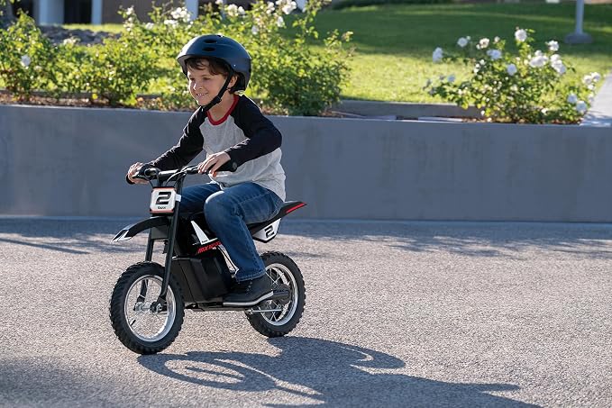 Razor MX125 W/Decals Electric Lithium Children's Dirt Bike with Speeds up to 8 mph 100 W Hub Motor for Age 7+