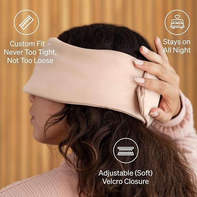 Baloo Silk Weighted Sleep Mask (Petal - 0.6 lb) | Light Blocking & Sound Muffling Eye Mask for Sleeping | Cool, Soft & Comforting