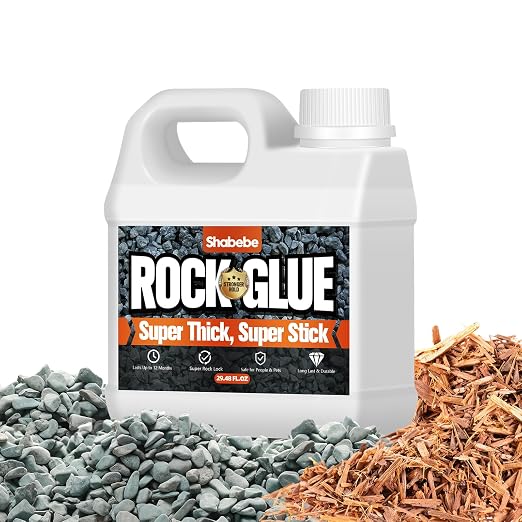Rock Glue, 99% Super Thick & Max Coverage 29.48OZ Mulch Hold for Landscaping, Covers Up to 3X Area, Pea Gravel Stabilizer Landscape, Gravel Binder for Pebble, Pine Straw, Gravel