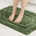 COSY HOMEER Extra Thick Bath Rugs for Bathroom - Anti-Slip Bath Linen Sets Mats Soft Plush Yarn Shaggy 100% Strong Polyester Living Room Bedroom Floor Water Absorbent(Green,17x27 - Inches)