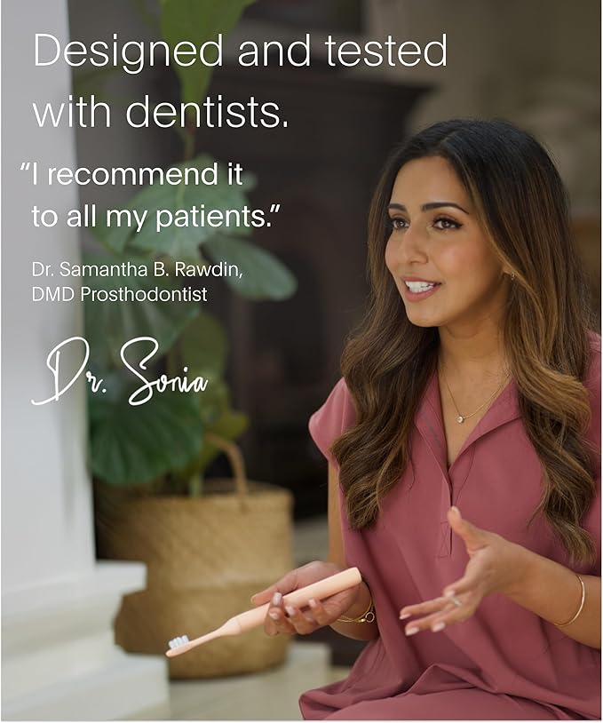 SURI Recyclable Plant-Based, Electric Toothbrush Heads - Long Lasting Replacement Heads | Compatible Only Sonic Electric Toothbrush - Sunset Bloom, Pack of 3