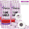 Perco 1 Line Purple Reverse Print on White Bakery Labels — 32,000 Labels for Perco Lite, X, Plus & Pro Guns—with Tamper-Proof Design for Marking Breads, Pastries, Cakes—32 Rolls, 4 Sleeves—Made in USA