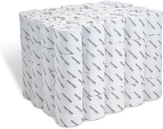 Coastwide Professional Recycled Toilet Paper, 2-ply, White, 550 Sheets/Roll, 80 Rolls/Carton