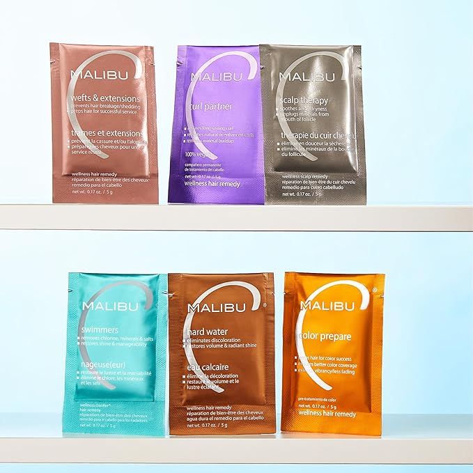 Malibu C Swimmers Wellness Remedy - Restoring & Hydrating Hair Care with Vitamin C Complex - Protects Hair Discoloration from Chlorine and Pool Elements (1 Packet)
