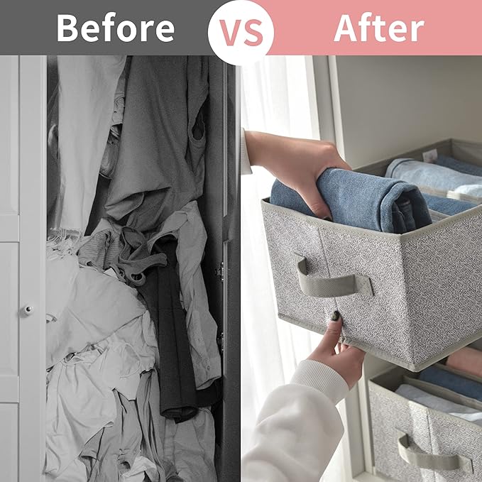 GRANNY SAYS Pants Organizer for Closet, Drawer Organizers for Clothing, Wardrobe Clothes Organizers with Divider, Clothes Organizers and Storage, Jeans, Tshirt, Organizer, Gray, 6-Pack
