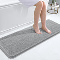 OLANLY Bathroom Runner Rugs 47x17, Soft Absorbent Chenille Bath Rugs, Rubber Backing Quick Dry, Machine Washable Long Bath Mats for Bathroom Floor, Tub and Shower, Home Decor Accessories, Light Grey
