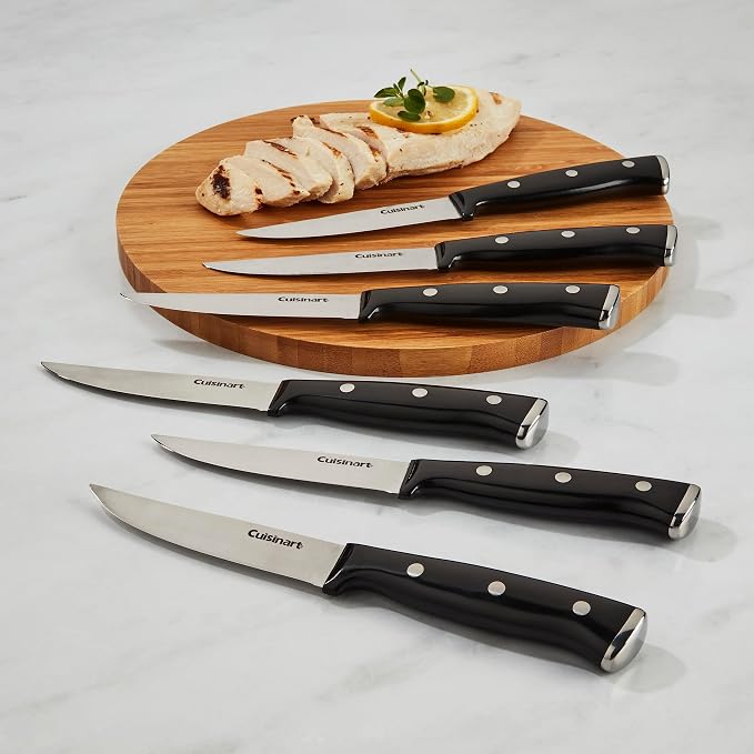 CUISINART Block Knife Set, 15pc Cutlery Knife Set with Steel Blades for Precise Cutting, Lightweight, Stainless Steel, Durable & Dishwasher Safe, C77BTR-15P (Pack of 2)