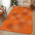 Orange Halloween Washable Area Rugs for Living Room Bedroom, Large Non Slip Indoor Floor Carpet Absorbent Low Pile Black White Net Halloween Door Mat Rugs for Bathroom Entryway 63"x78.7"