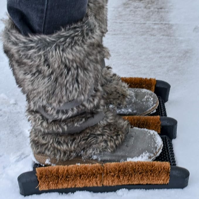 NINAMAR Mud Scrubber Rubber Brush Mat - Scrub & Scrape Muddy Shoes - 2 Pack