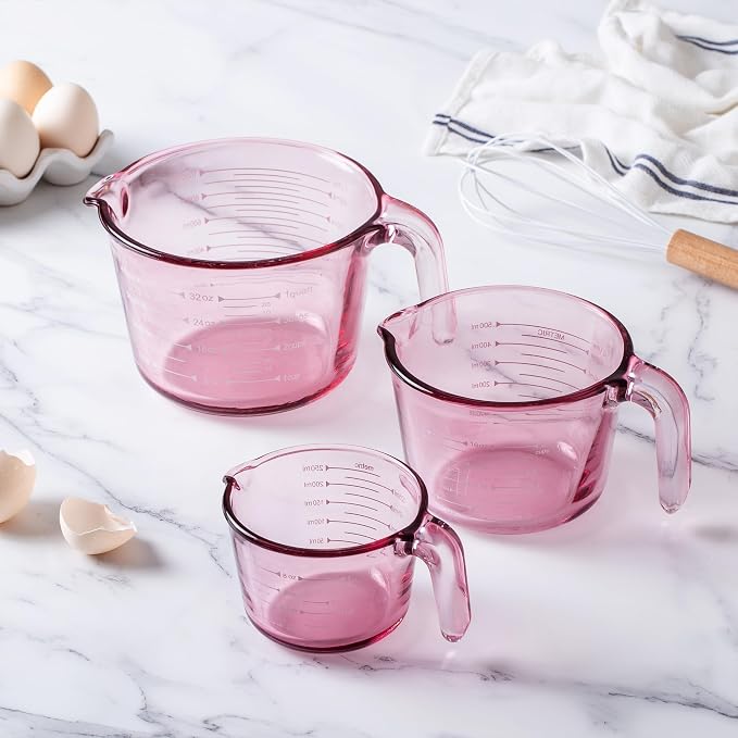 COOK WITH COLOR Glass Measuring Cups - Ideal for Cooking and Baking, Purple