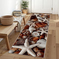 Starfish Conch Seashell Runners Rug for Hallway 2x6 - Beach Runner Rug, Soft Non Slip Washable Long Rugs, Retro Seaside Carpet Runner for Hallways Kitchen Corridor Entryway