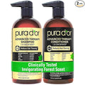 PURA D'OR Advanced Therapy Biotin Shampoo & Hair Regrowth Conditioner Set For Hair Thinning, CLINICALLY TESTED Effective Thickening Results, For Women & Men, Invigorating Forest Scent, 16oz x2