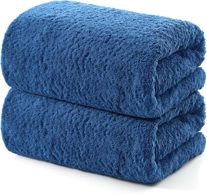 REDKISS 2 Piece Luxury Bath Towel Set - 31x62 inch Oversized Thick Bath Towels, 100% Cotton, 900 GSM, Super Soft, Highly Absorbent, Quick Dry Large Shower Towels for Bathroom, Pool, Gym, Spa, Navy