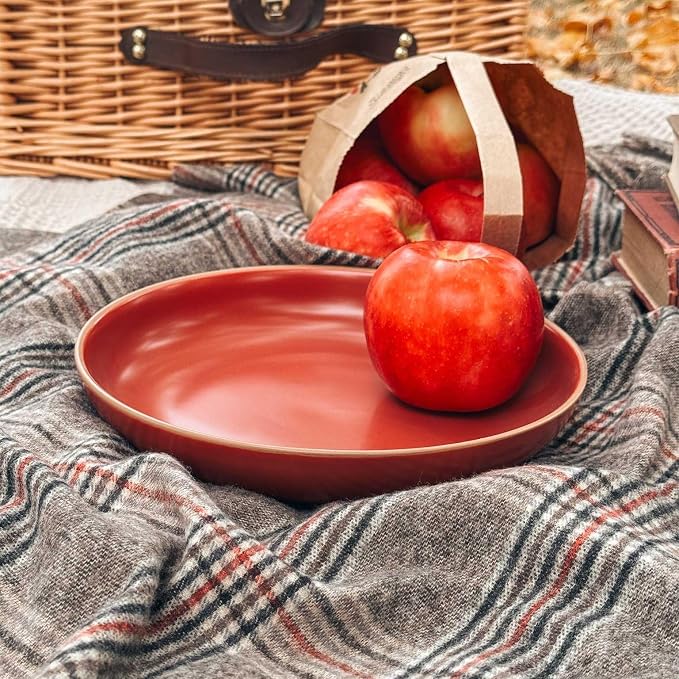 Mora Ceramic Artisan Matte Large Pasta Bowls 30oz, Set of 4 - Serving, Salad, Dinner, etc Kitchen Plate/Wide Bowl - Microwave, Oven, Dishwasher Safe - Modern Porcelain Stoneware Dishes, Marina Colors