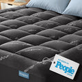 Niagara Sleep Solution Ultra Soft Queen RV Size Mattress Topper - Rayon Derived from Bamboo Pillow Top Mattress Pad for Back Pain Relief - Naturally Cooling for Hot Sleepers, Dark Gray