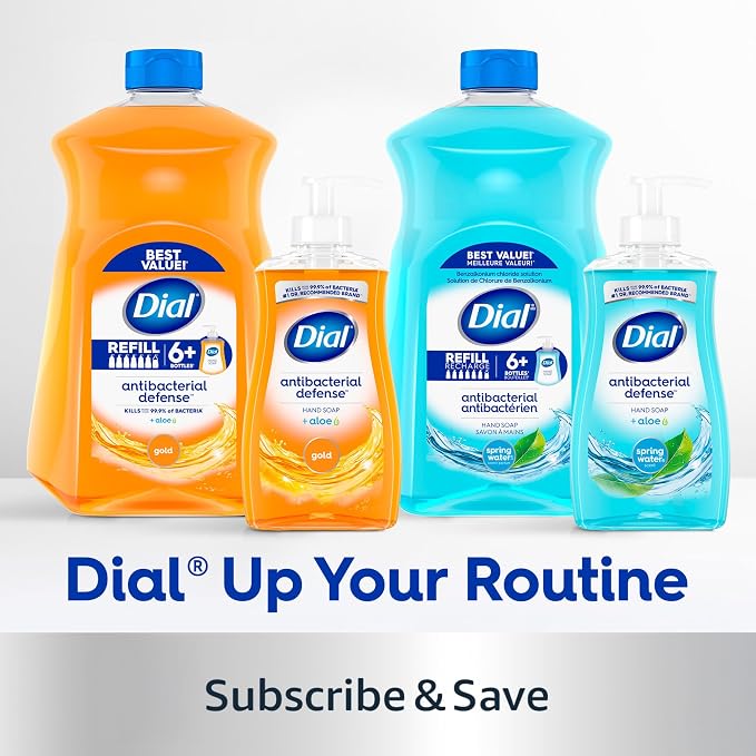 Dial Antibacterial Defense Liquid Hand Soap + Aloe, Sandalwood & Vanilla Scent, 11 Fl Oz (Pack of 12), Dermatologist-Tested Hand Wash, Gentle Formula