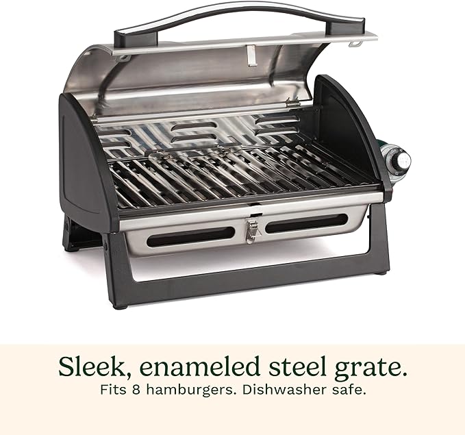 Cuisinart Gas Grill with Locking Lid, Portable, 8,000 BTU, 10 lbs.