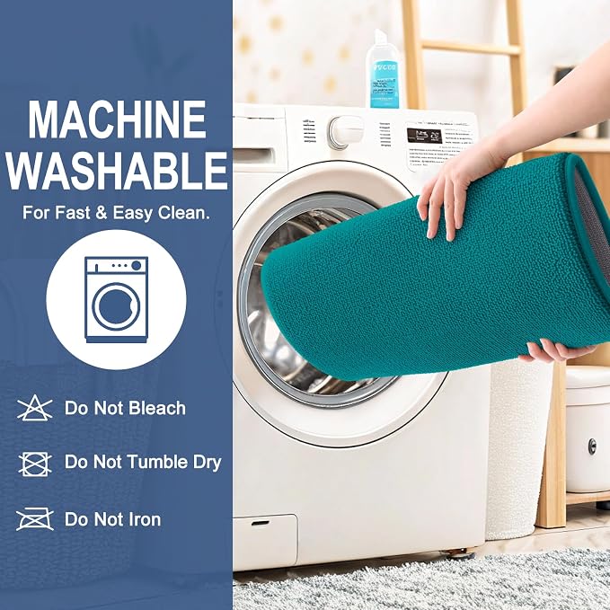 OLANLY Memory Foam Small Bathroom Rugs 24x16, Absorbent Bath Mat, Deep Lake | Soft Quick Dry Bath Mat Rugs, Non-Slip, Machine Washable Mat for Bathroom Floor, Tub and Shower, Home Decor Accessories