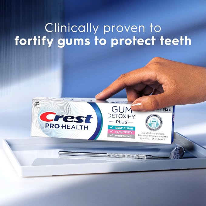 Crest Pro-Health Gum Detoxify Plus Toothpaste 4.5 oz Pack of 24 - Antibacterial Fluoride Toothpaste, Sensitivity Protection, Whitens Teeth, Anticavity, Plaque Control
