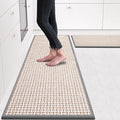 eqivei Kitchen Rugs and Mats Non Skid Washable Set of 2 PCS, Absorbent Runner Rugs for Kitchen, Front of Sink, Kitchen Mats for Floor, 17.3"x 47"+17.3"x 29" (Gray)